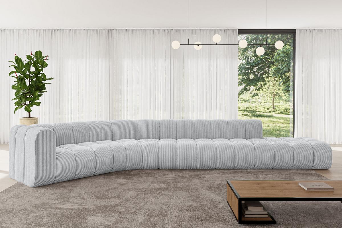 ECKSOFA modulares Sofa Tilmo-L2 - 490x194x70 cm Grau - Grau, Holzwerkstoff/Textil (490/194cm) - ALTDECOR