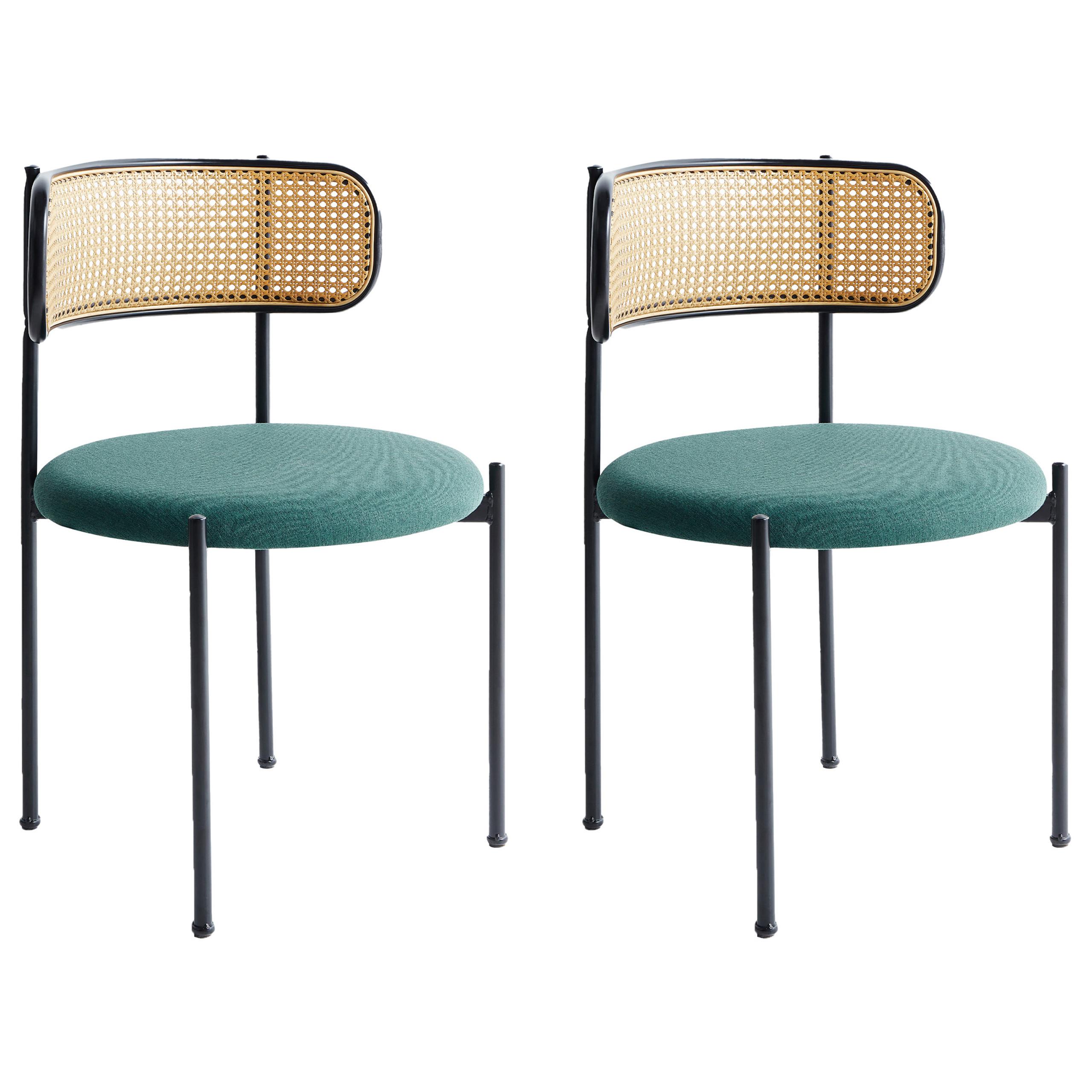ESSZIMMERSTUHL 2er-Set Schwarz Andover - Schwarz/Braun, Metall (50/75/50cm) - Beliani