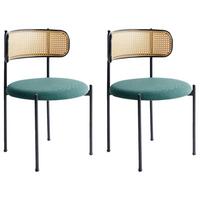 ESSZIMMERSTUHL 2er-Set Schwarz Andover - Schwarz/Braun, Metall (50/75/50cm) - Beliani