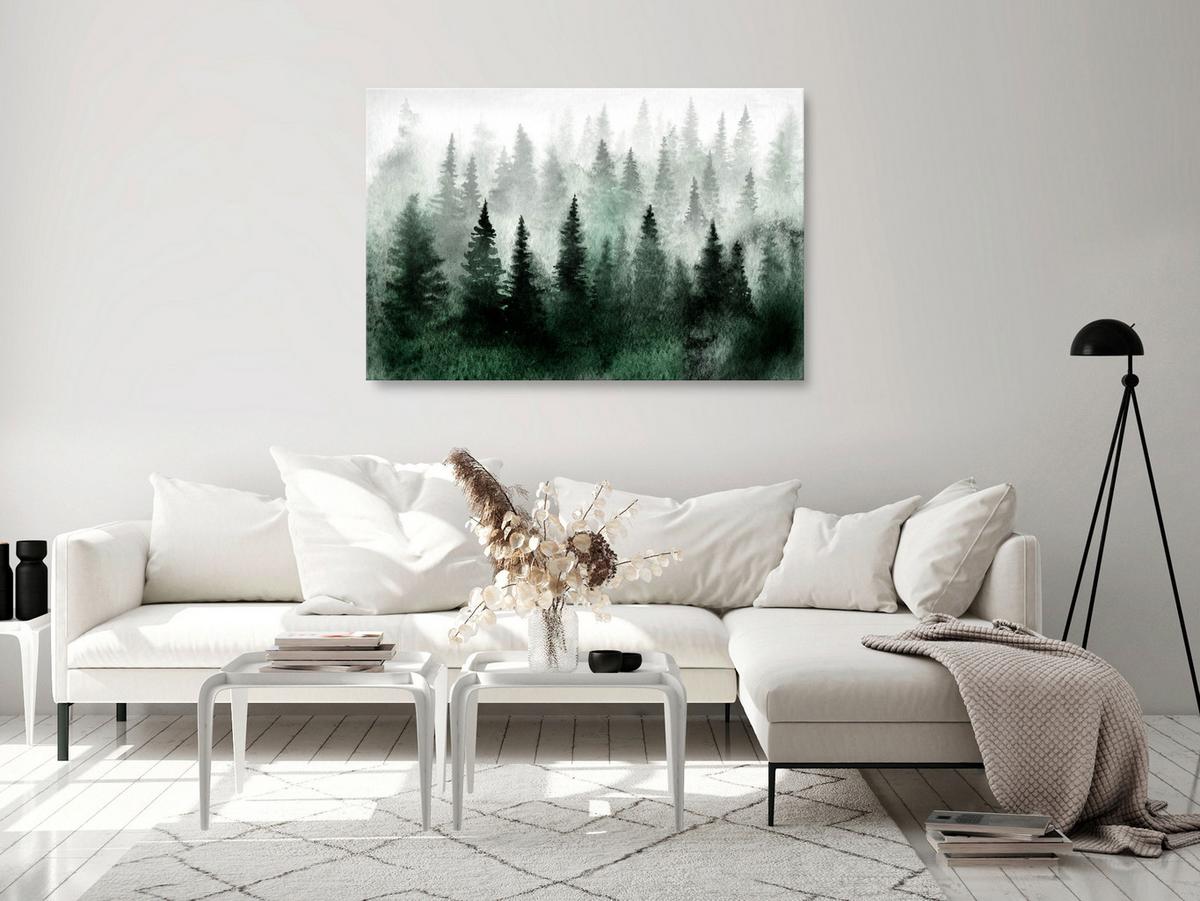 KUNSTDRUCK Grün 120/80 cm - Grau/Grün, Textil (120/80cm) - KUNSTLOFT