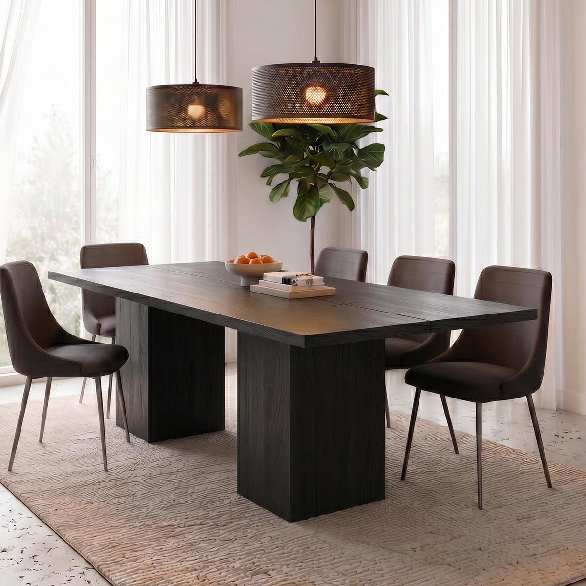 ESSTISCH MAHO schwarz - Schwarz, Holz (100/200/76cm) - IDIMEX