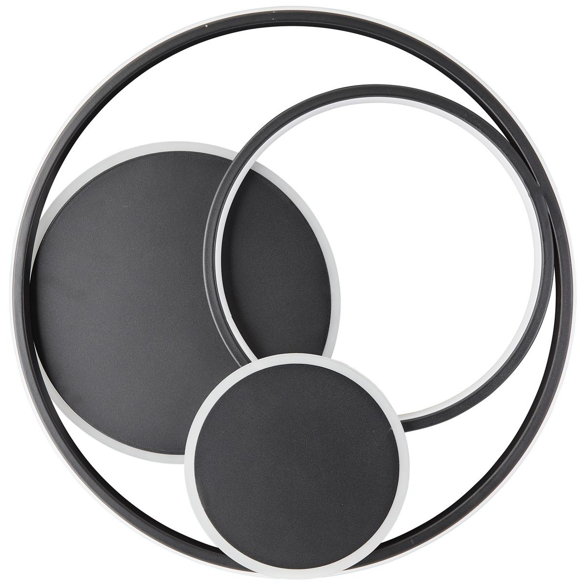 DECKENLEUCHTE Runda G99371/76 - Schwarz, Metall (50/50/7cm) - Brilliant