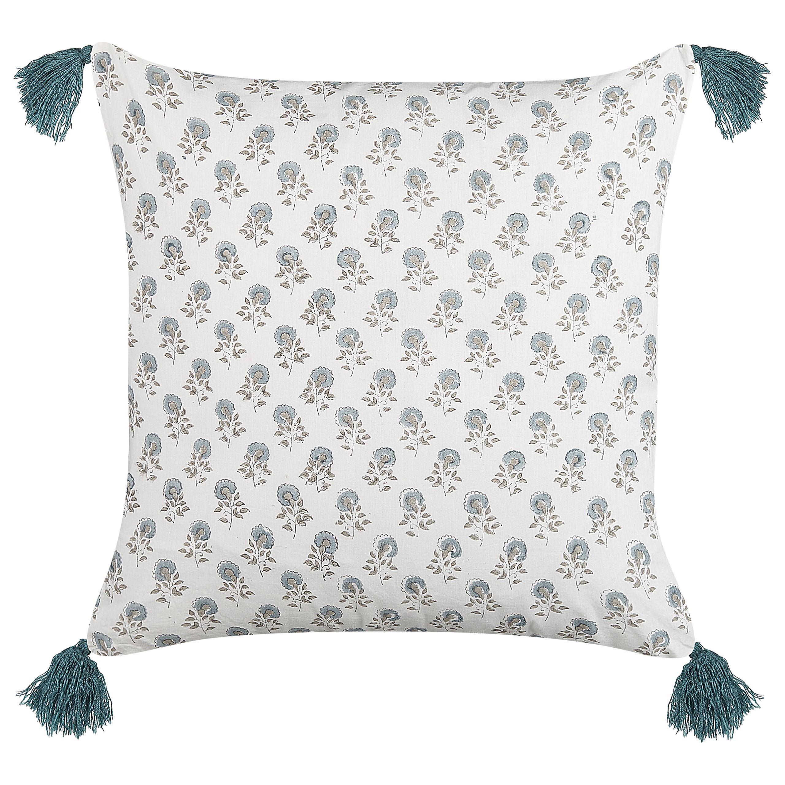 DEKOKISSEN Weiß 45/45 cm Cornus - Weiß, Naturmaterialien/Textil (45/45cm) - Beliani