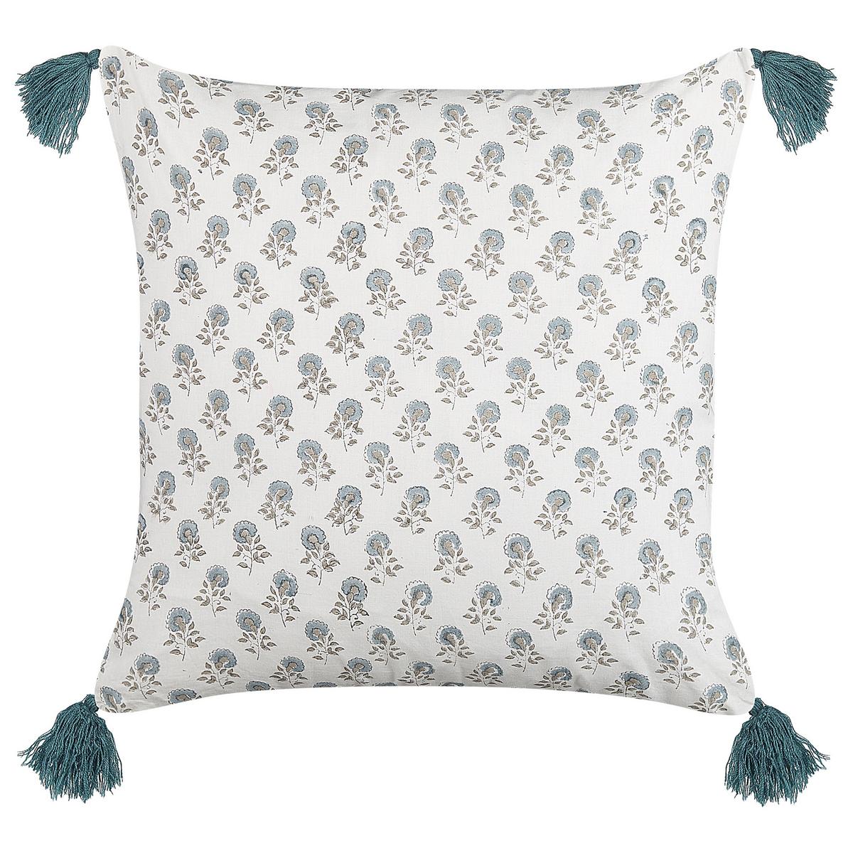 DEKOKISSEN 2er-Set Weiß 45/45 cm Cornus - Weiß, Naturmaterialien/Textil (45/45cm) - Beliani