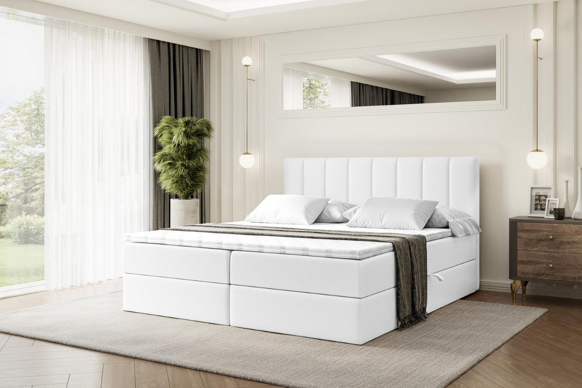 BOXBETT mit Matratze H3 und Lattenrost - OTTA - 140x200 cm Weiß Hochglanz - Weiß Hochglanz, Holzwerkstoff (140/200cm) - ALTDECOR