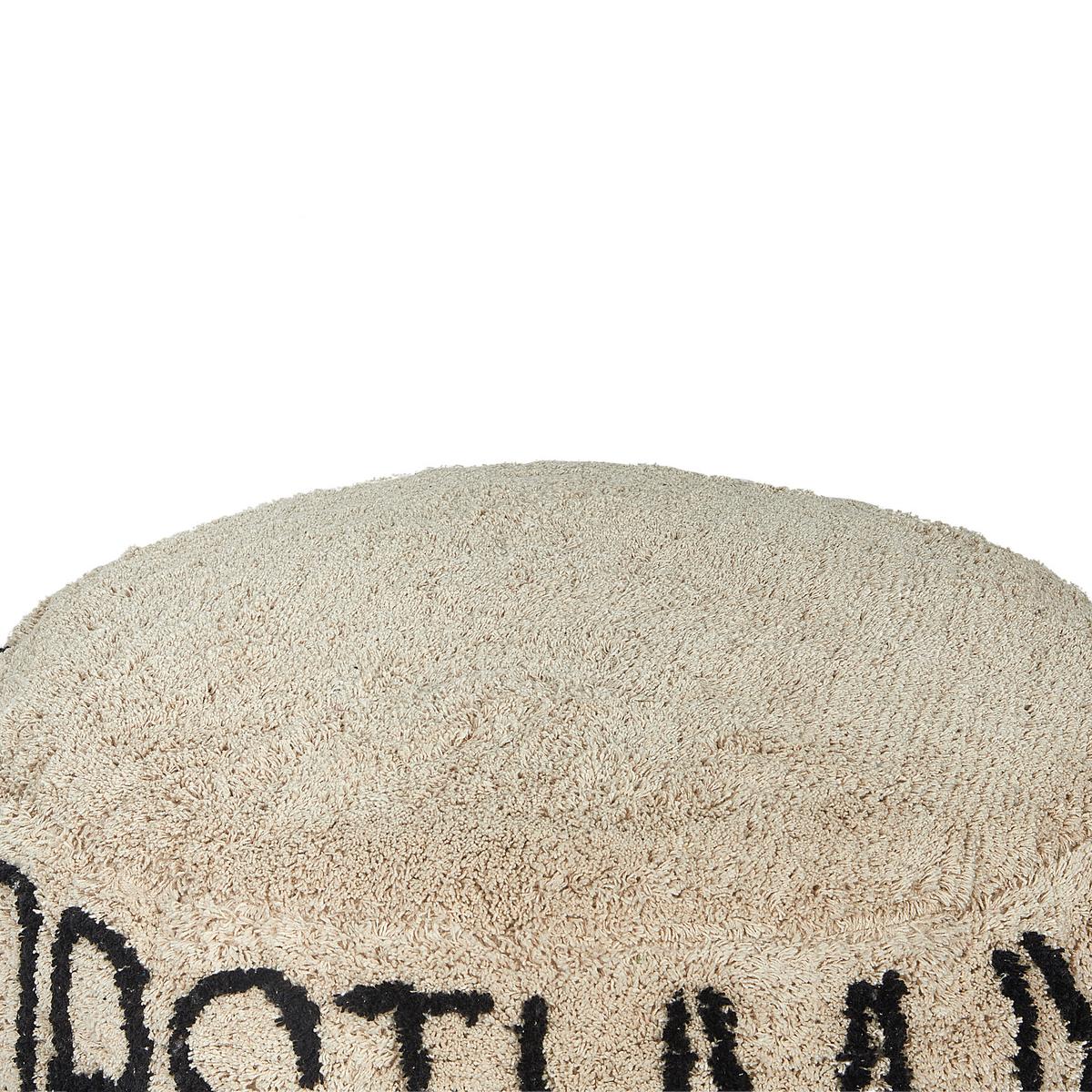 POUF Baumwolle Beige Twinspur - Beige/Schwarz, Textil (60/20/60cm) - Beliani