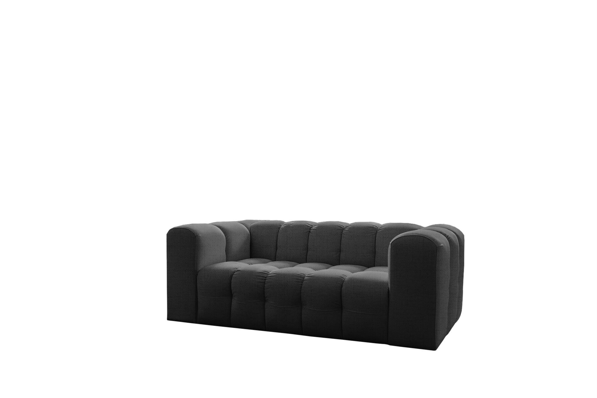 SOFA 2-sitzer Solvie In Moly - Anthrazit, Holzwerkstoff/Textil (200/75/106cm) - Fun Möbel