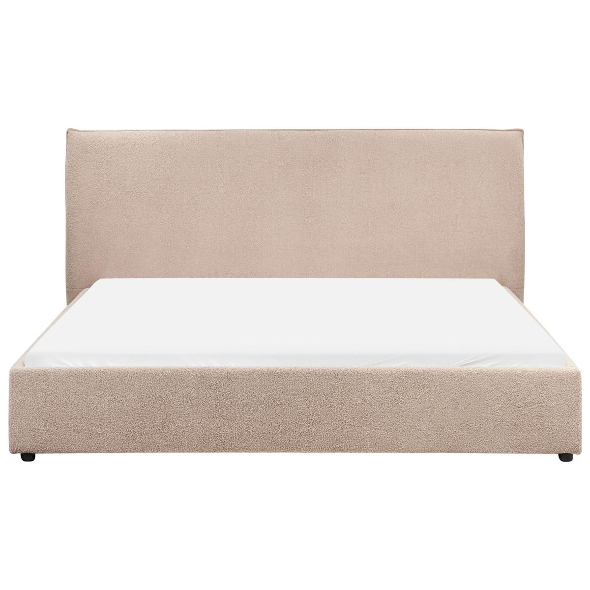 BETT mit Lattenrost 180/200 cm Taupe Lavaur - Taupe, Textil (180/200cm) - Beliani