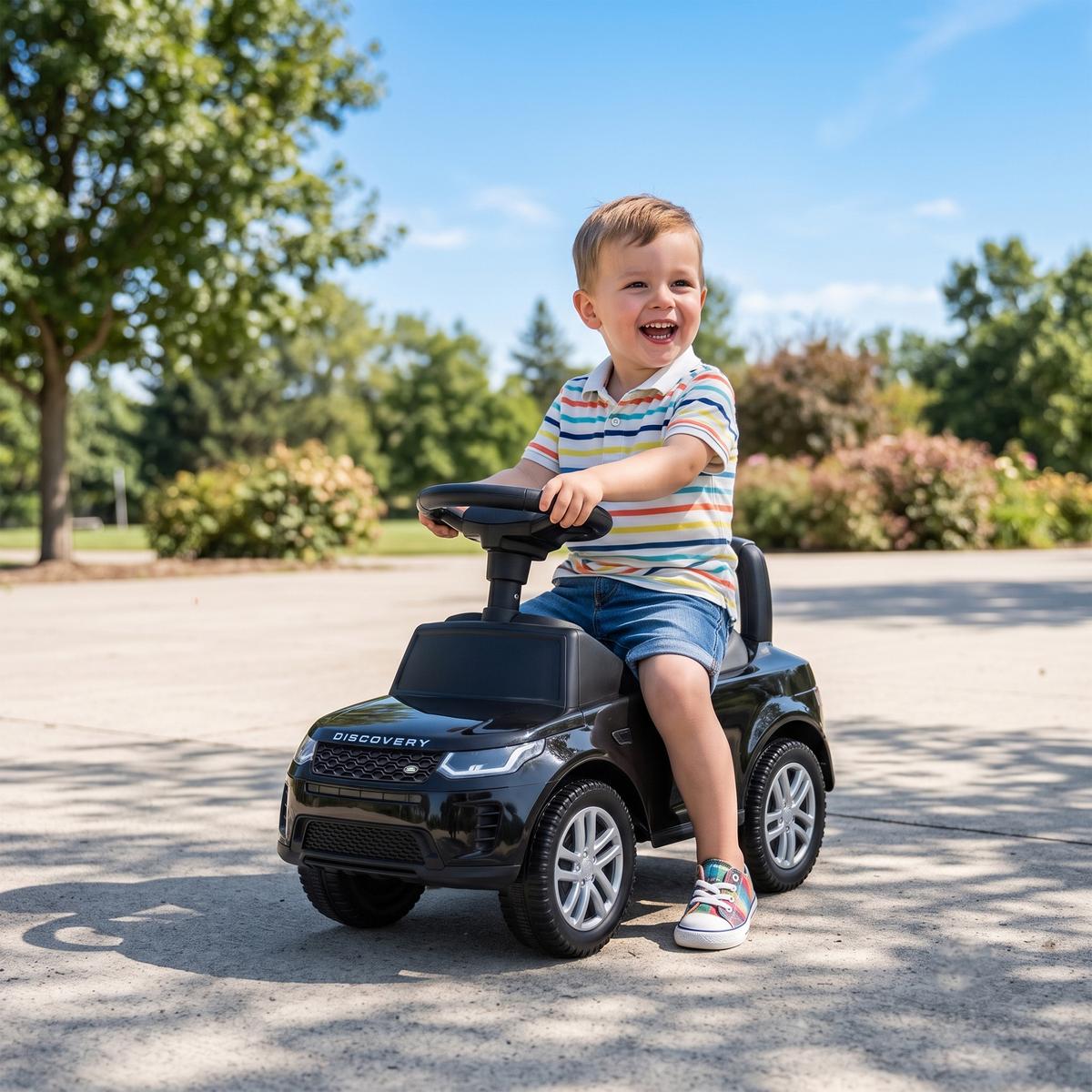 KINDER-RUTSCHAUTO Kunststoff Stahl Schwarz - Schwarz, Kunststoff (65.5/28/42cm) - AIYAPLAY