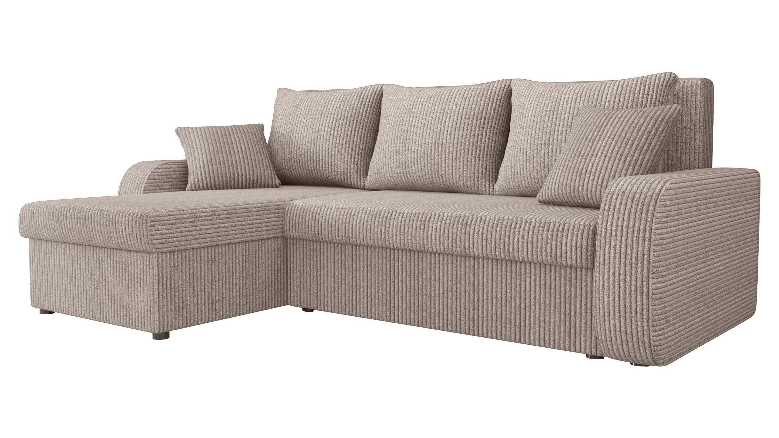 ECKSOFA Kris Cord - Schwarz/Sahara, Holz/Kunststoff (238/147cm) - MIRJAN24