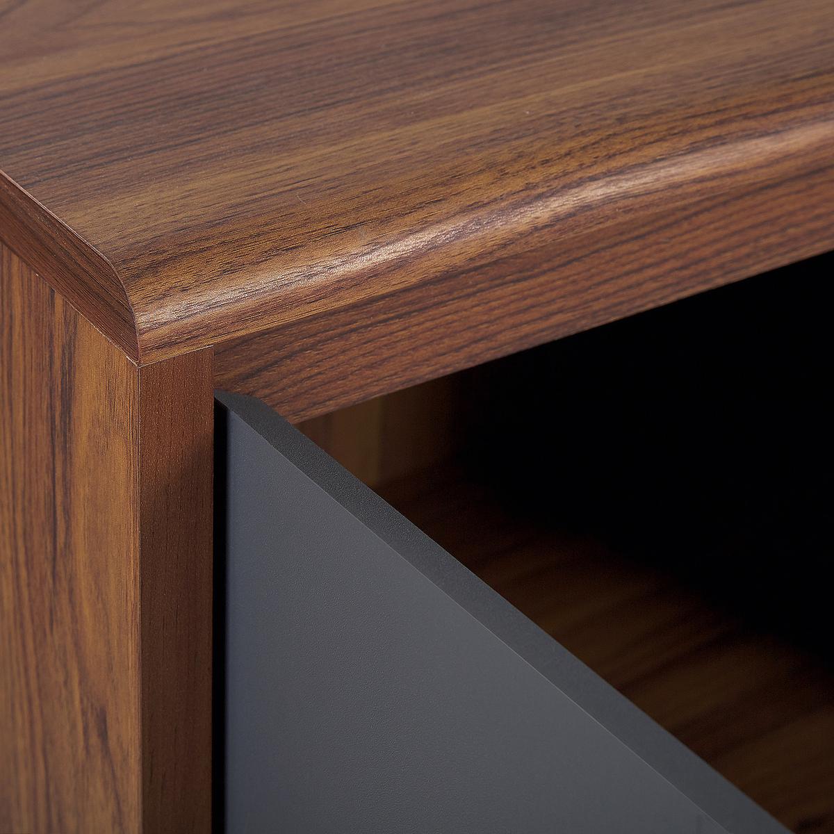 SCHRANK Grau Medfort - Braun, Holzwerkstoff (118/81/40cm) - Beliani