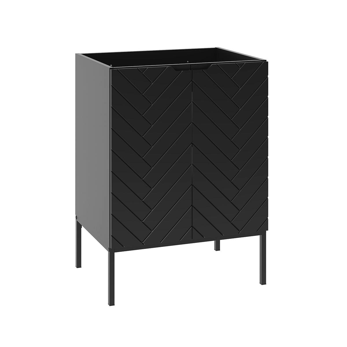 WASCHTISCHUNTERSCHRANK 60cm Daria Schwarz - Schwarz, Holzwerkstoff (60/82/45.8cm) - Petits-meubles