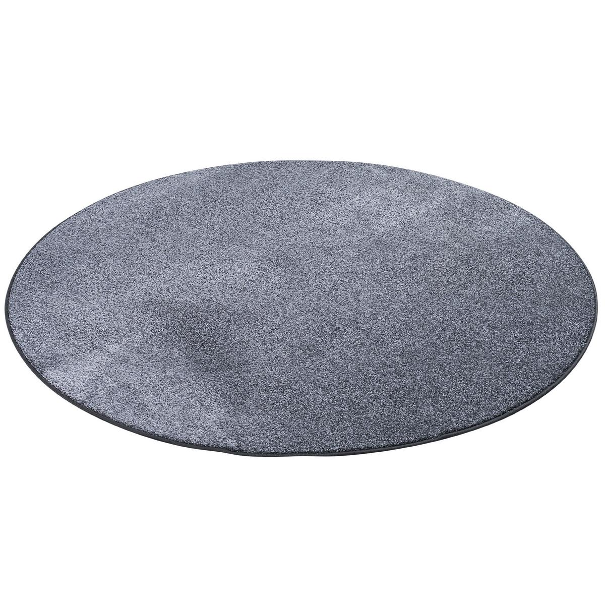 LUXUS SOFT VELOURS TEPPICH SHINE RUND - Anthrazit, Textil (133/133cm) - Snapstyle