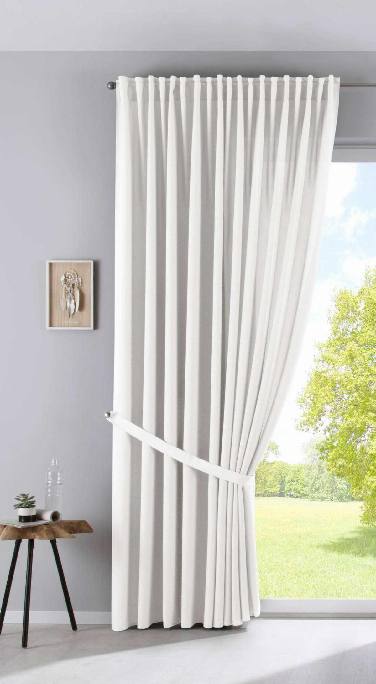 SCHLAUFENGARDINE 2ER SET »Palermo« HxB 250x300 cm Creme - Creme, Textil (300/250cm) - Gardinenbox