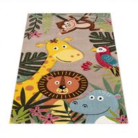 KINDERTEPPICH, mit Dschungel-Motiv, aus Polypropylen, Beige, 140 x 200 cm - Beige, Textil (200/140cm) - KADIMA DESIGN