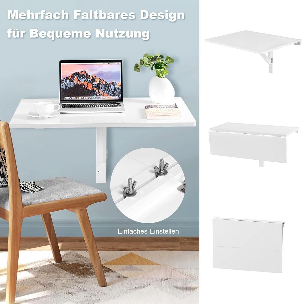 COMPUTERTISCH Weiß - Weiß, Holzwerkstoff (60/80/45cm) - COSTWAY