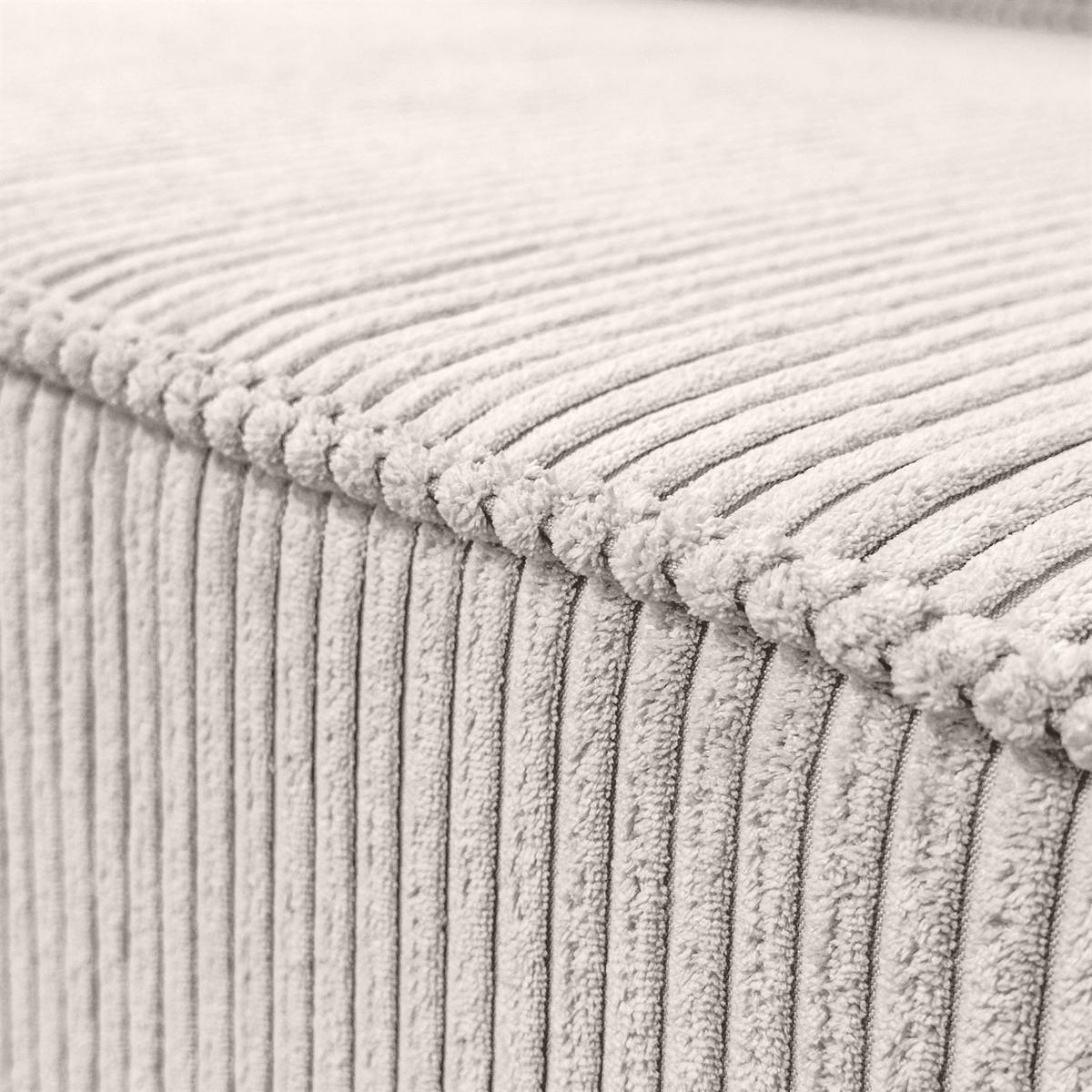 GEPOLSTERTES Ecksofa CARLOS L, Poso 100 - Ecru, Textil (247/143cm) - Lookway