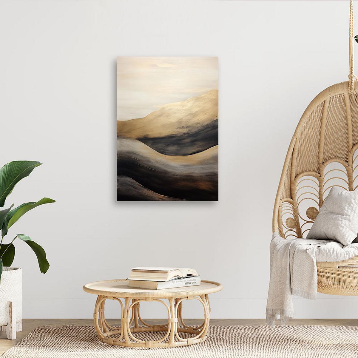 WANDBILD goldene wellen - Goldfarben, Textil (40/60cm) - Feeby