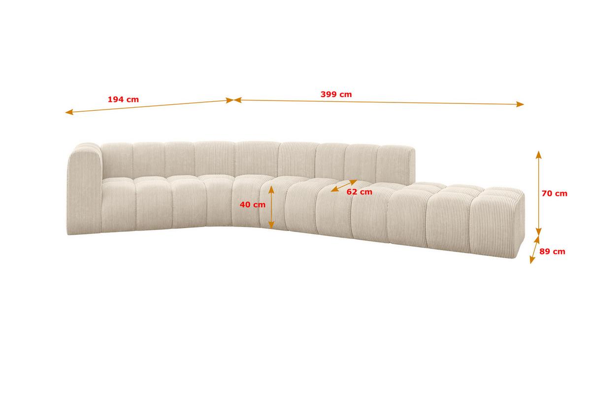 ECKSOFA modulares Sofa Tilmo-L1 - 399x194x70 cm Beige - Beige, Holzwerkstoff/Textil (399/194cm) - ALTDECOR