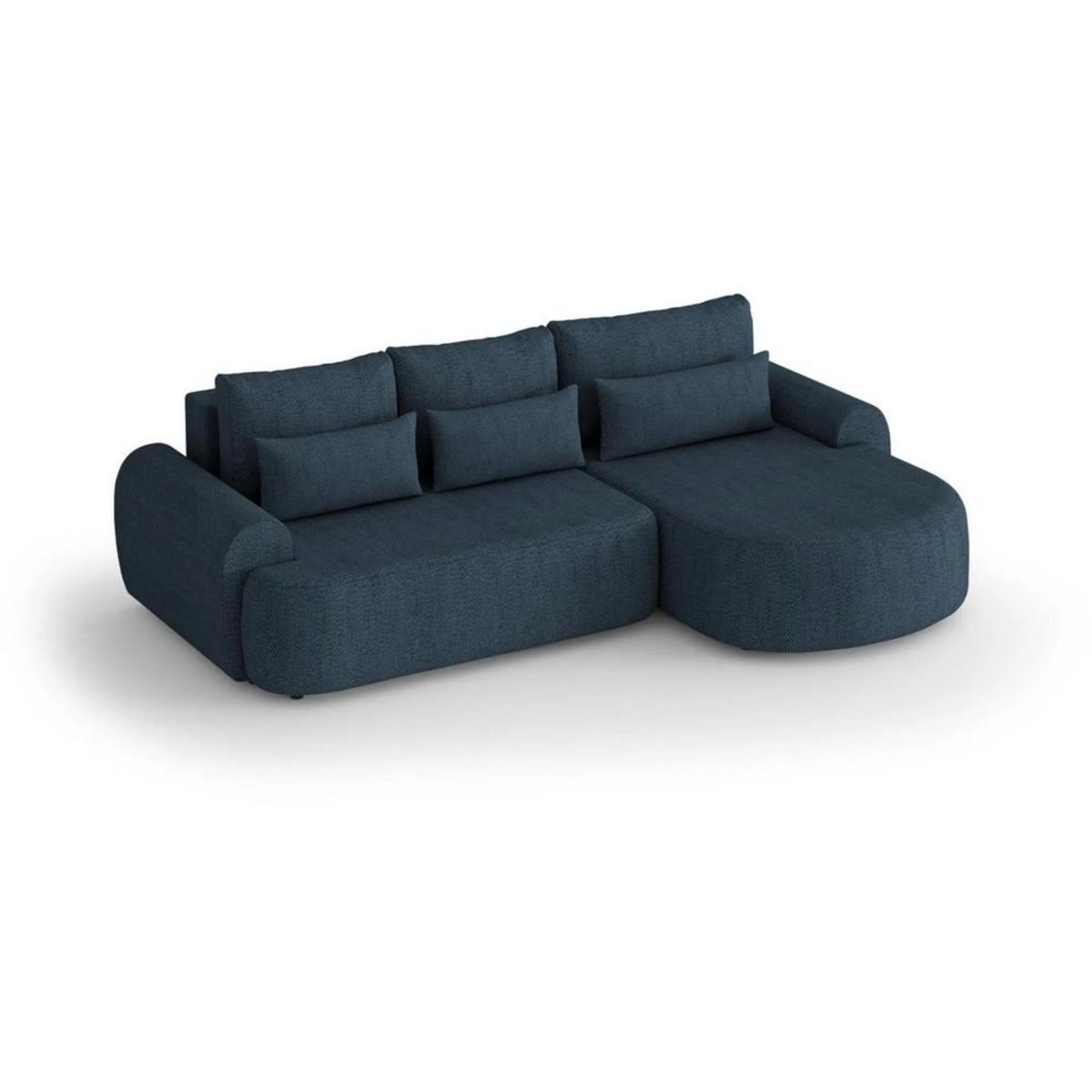 ECKSCHLAFSOFA Olivio L Dunkelblau - Schwarz/Dunkelblau, Kunststoff/Textil (266/170cm) - Beautysofa
