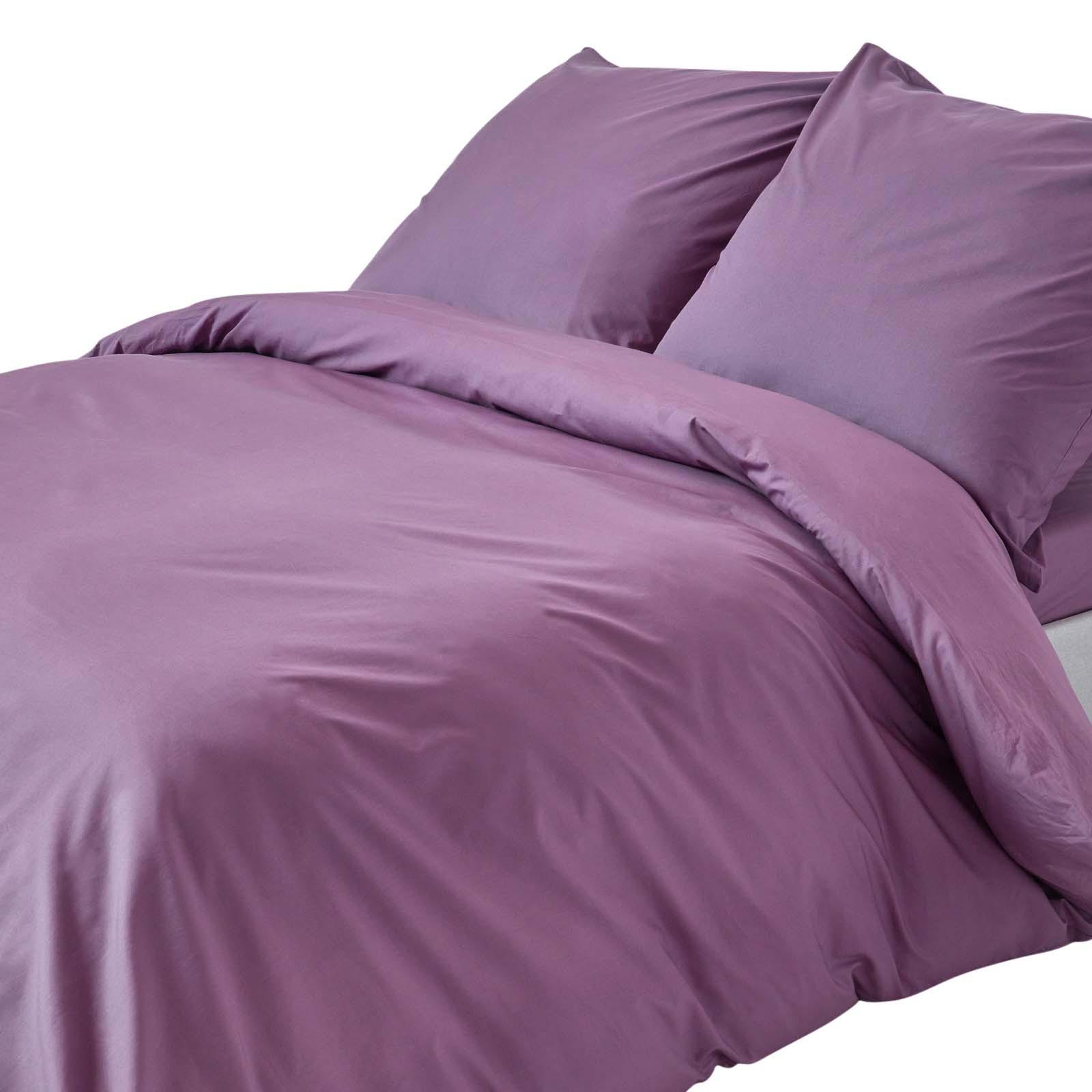 BETTWÄSCHE Perkal Fadendichte 200 - Lila, Textil (240/220cm) - Homescapes