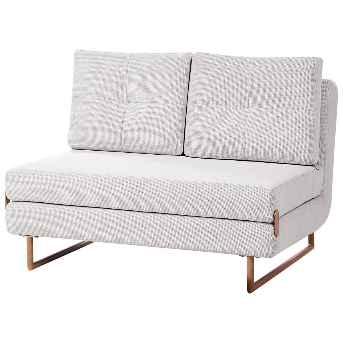 SCHLAFSOFA 2-Sitzer Stoff Cremeweiß Jerslev - Hellbraun/Weiß, Textil (120/87/84cm) - Beliani