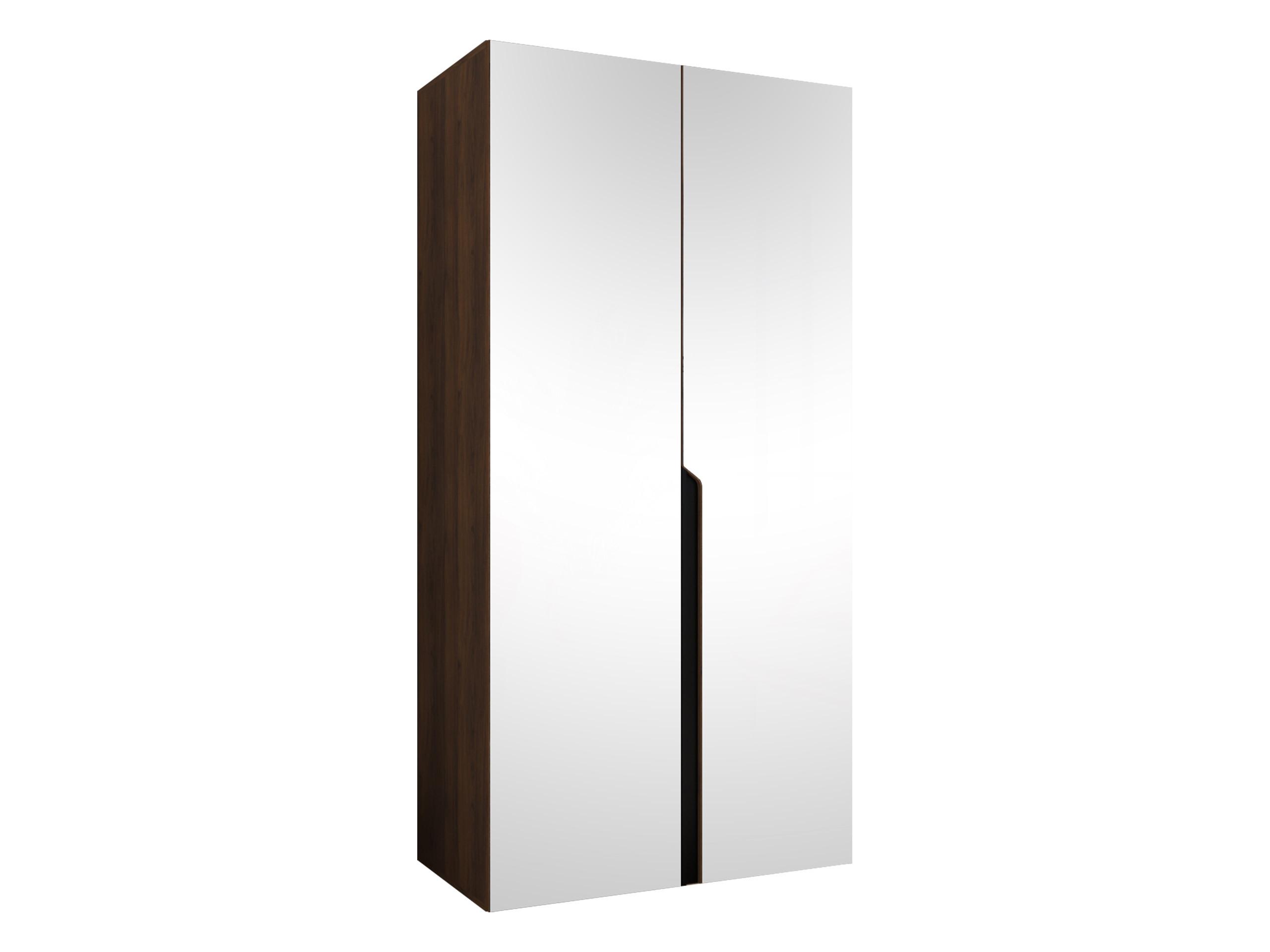 DREHTÜRENSCHRANK Mila III 100 - Nussbaumfarben/Schwarz, Holzwerkstoff/Kunststoff (100/202/52cm) - MIRJAN24
