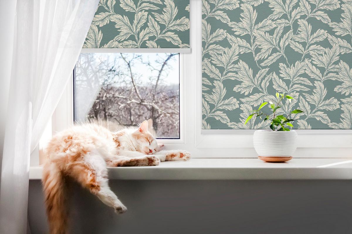 INNENROLLO - Fensterrollo - Rollo - 90x140 cm - Blättertapete - Beige, Kunststoff (90/140/0.5cm) - TULUP
