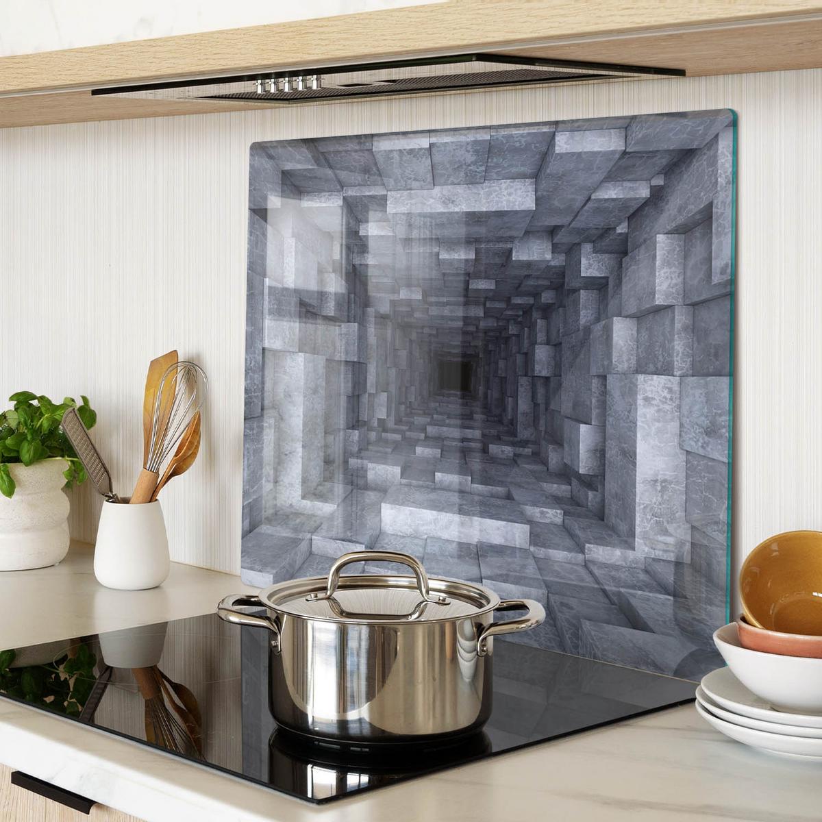 GLASPLATTE 60x52 cm Tunnel - Grau, Glas (60/0.4/52cm) - TULUP