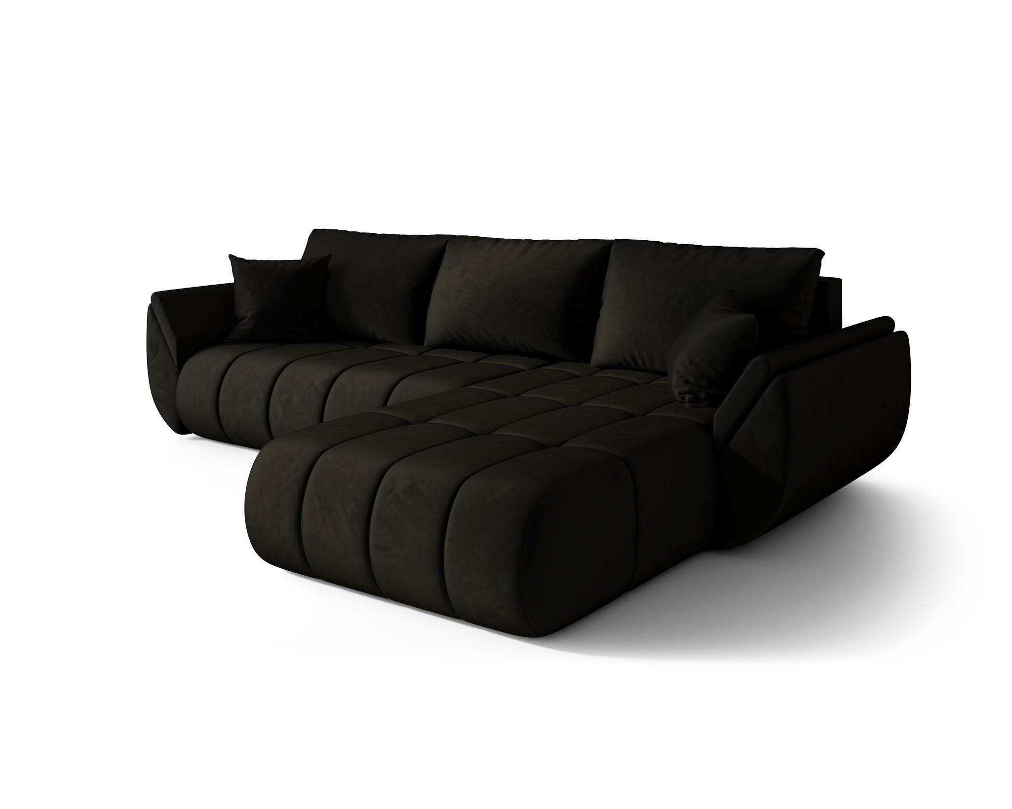 ECKSOFA Misato In Monolith - Dunkelbraun, Holzwerkstoff/Textil (280/175cm) - Fun Möbel