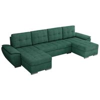 WOHNLANDSCHAFT UMBRIA U Grün Stukture - Grau/Grün, Textil/Metall (336/85/157cm) - MKS