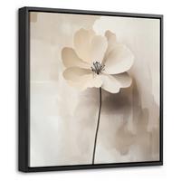 LEINWAND Bilder mit Rahmen - Blume - Beige - Farbe - Schatten - 20x20 - Creme, Textil (20/20cm) - MuchoWow