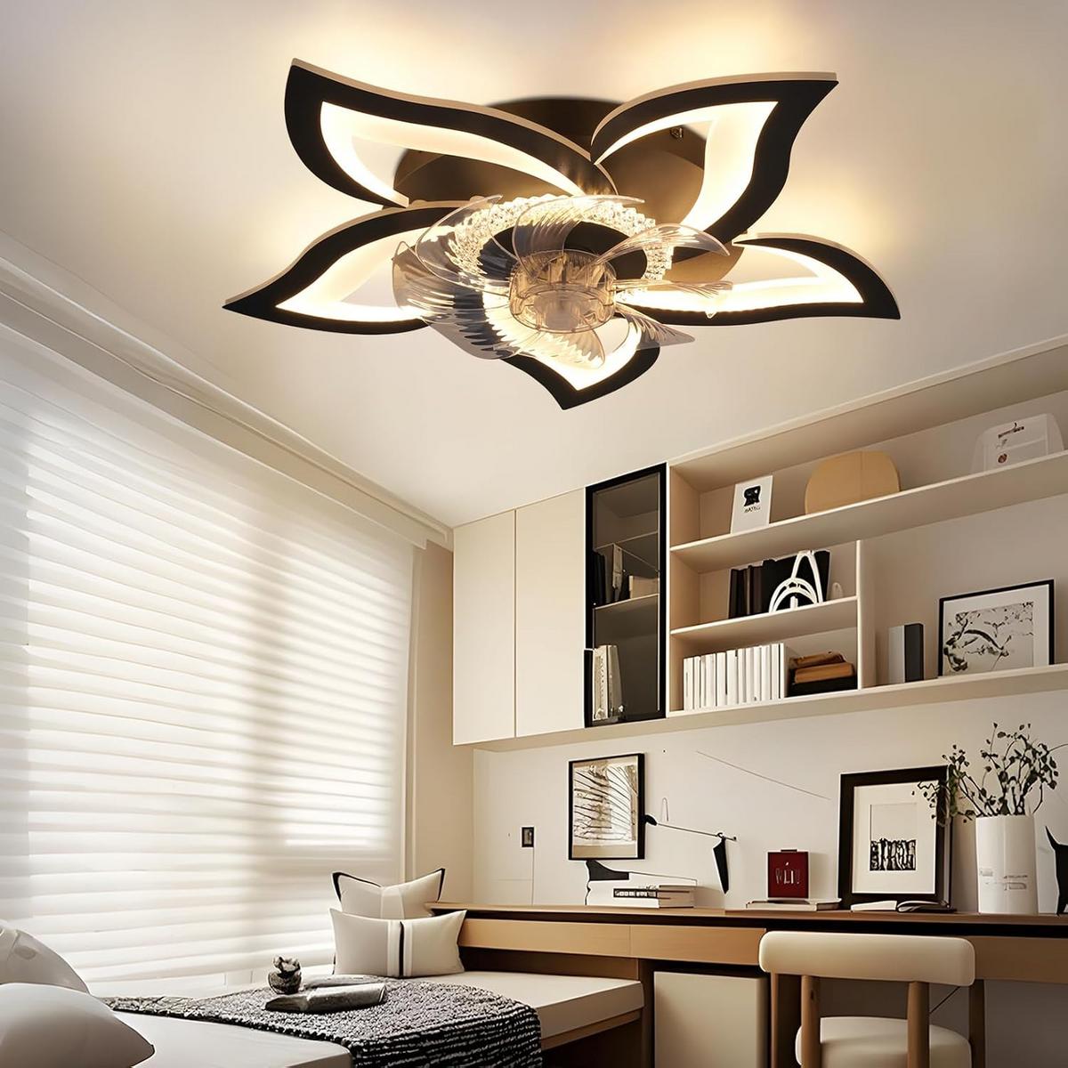 DECKENLEUCHTE mit Ventilator Frostal 62/62/14.5 cm - Schwarz, Metall (62/62/14.5cm) - ZMH