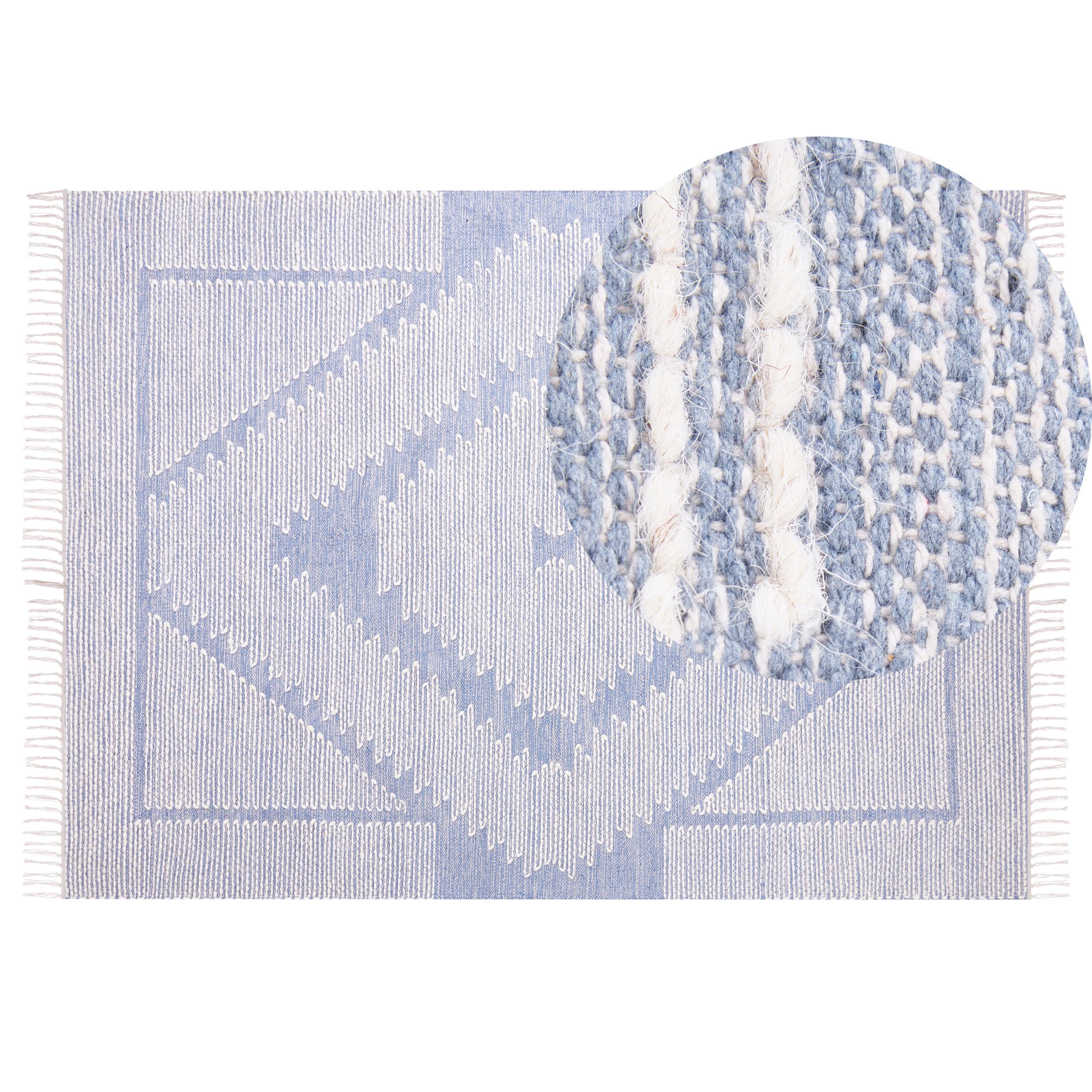 KURZFLOR-TEPPICH Ansar 200/140 cm - Blau, Textil (140/200cm) - Beliani