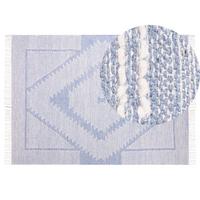 KURZFLOR-TEPPICH Ansar 200/140 cm - Blau, Textil (140/200cm) - Beliani