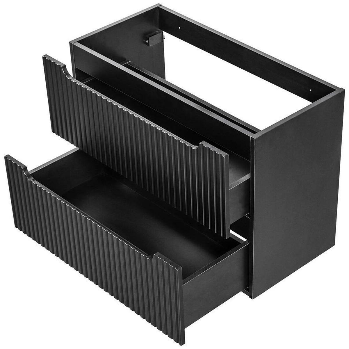 WASCHTISCHUNTERSCHRANK Skelbolu - Schwarz, Holzwerkstoff/Metall (81/60/40cm) - [en.casa]