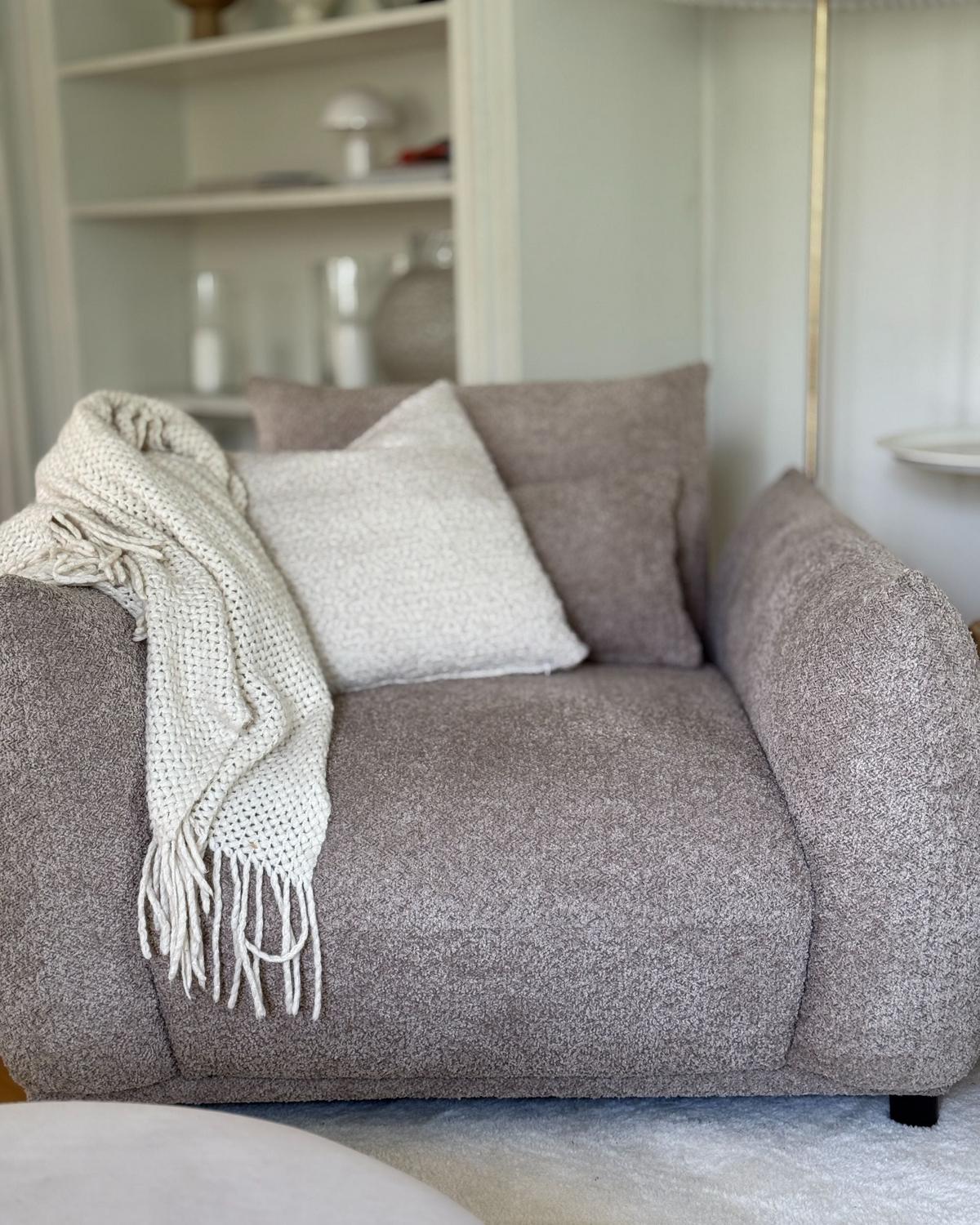 SESSEL Bouclé Taupe Jamsa - Taupe, Textil (96/72/86cm) - Beliani