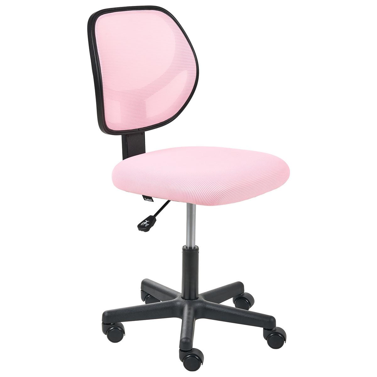 BÜROSTUHL Pastellrosa Joyful - Pink/Schwarz, Textil (52/86/52cm) - Beliani
