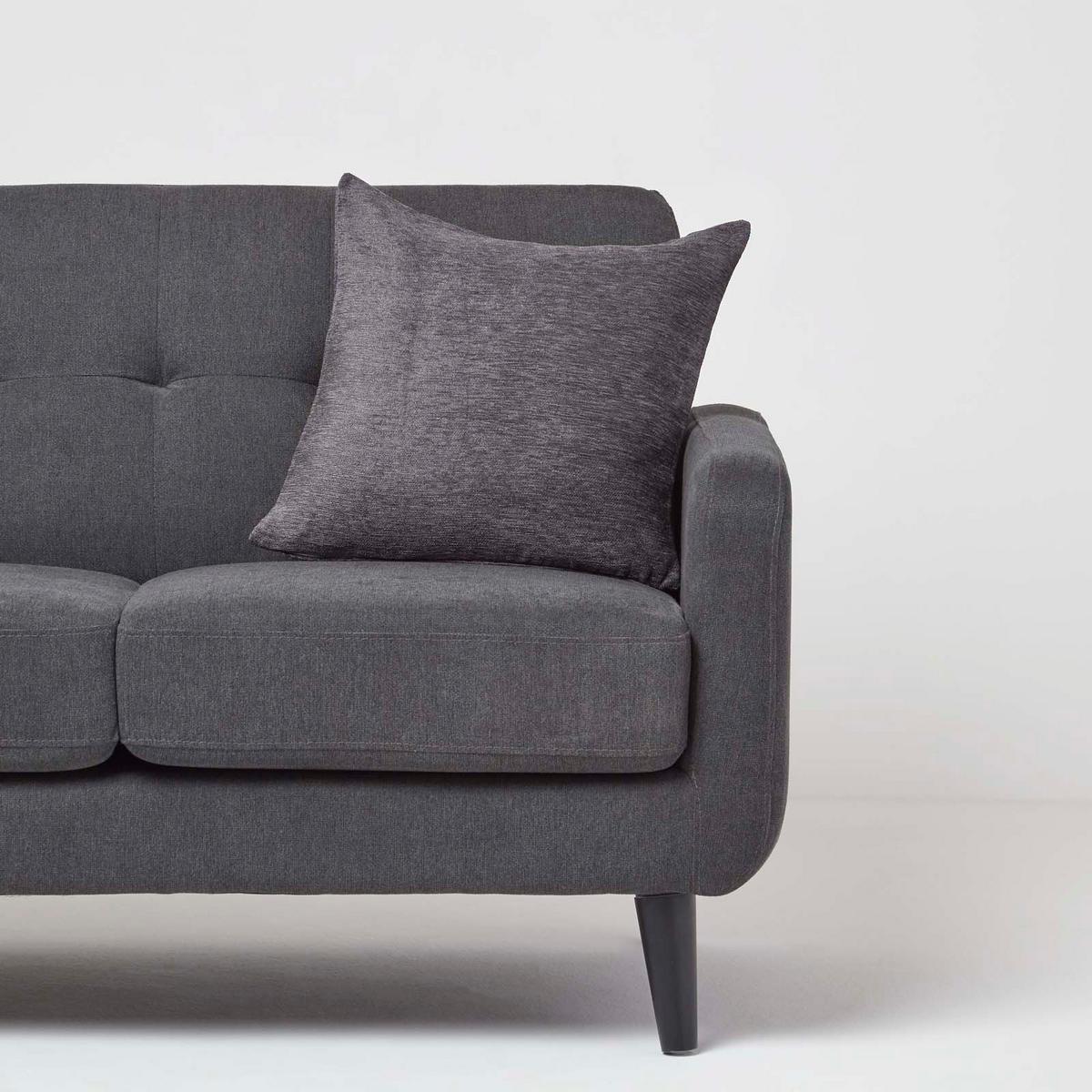 KISSENHÜLLE Samt grau 45/45 cm - Dunkelgrau, Textil (45/45cm) - Homescapes