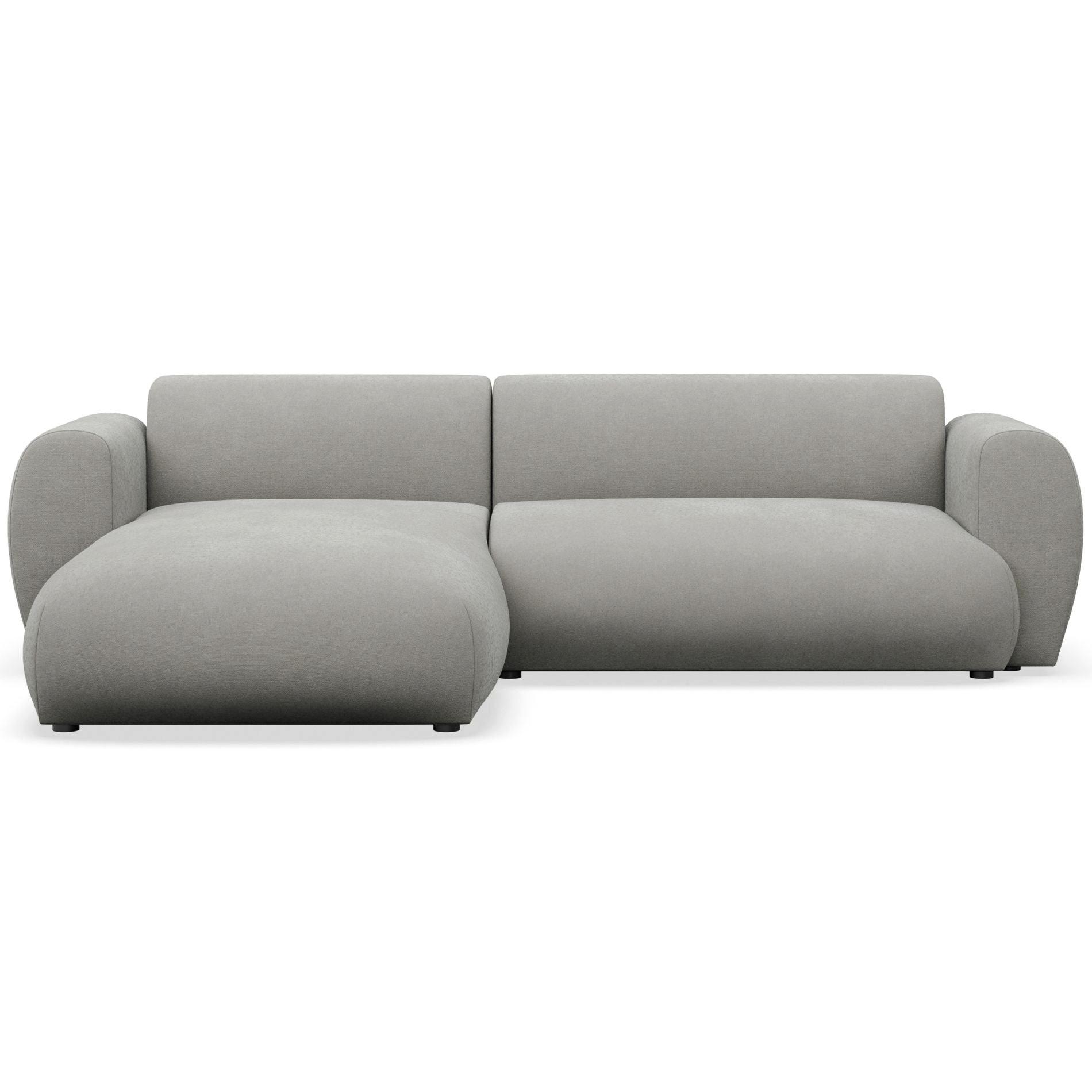 ECKSOFA Emia Hellgrau links - Hellgrau/Schwarz, Kunststoff/Textil (262/156cm) - Selsey