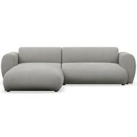 ECKSOFA Emia Hellgrau links - Hellgrau/Schwarz, Kunststoff/Textil (262/156cm) - Selsey