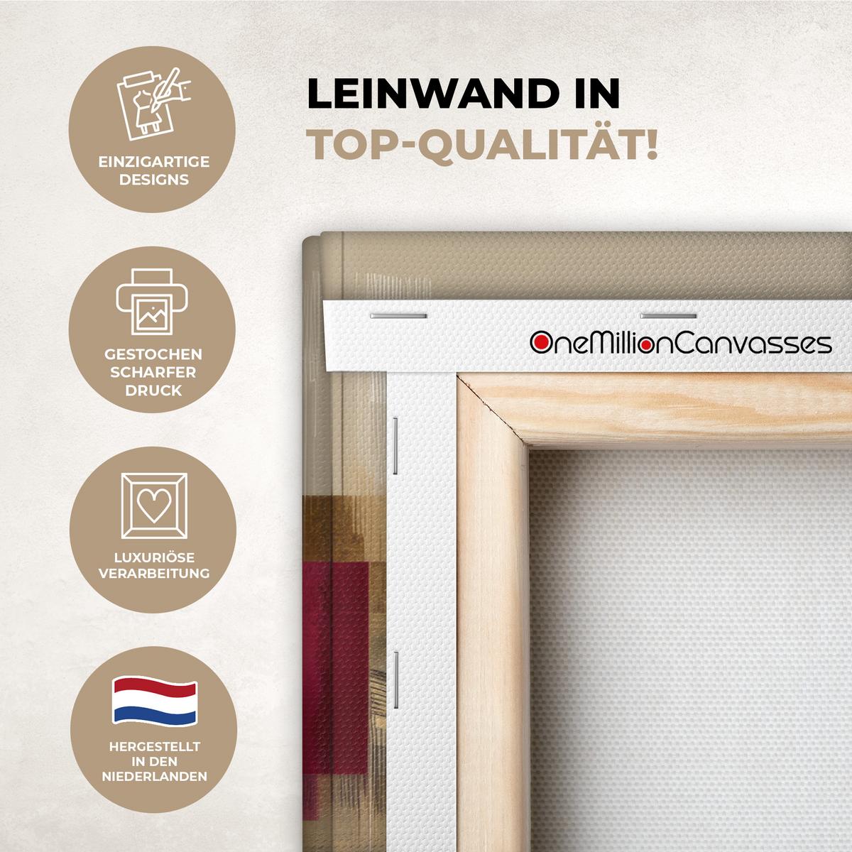 LEINWANDBILD Abstrakt - Formen - Beige - Texturen Gemälde 60x40 cm - Beige, Textil (60/40cm) - MuchoWow