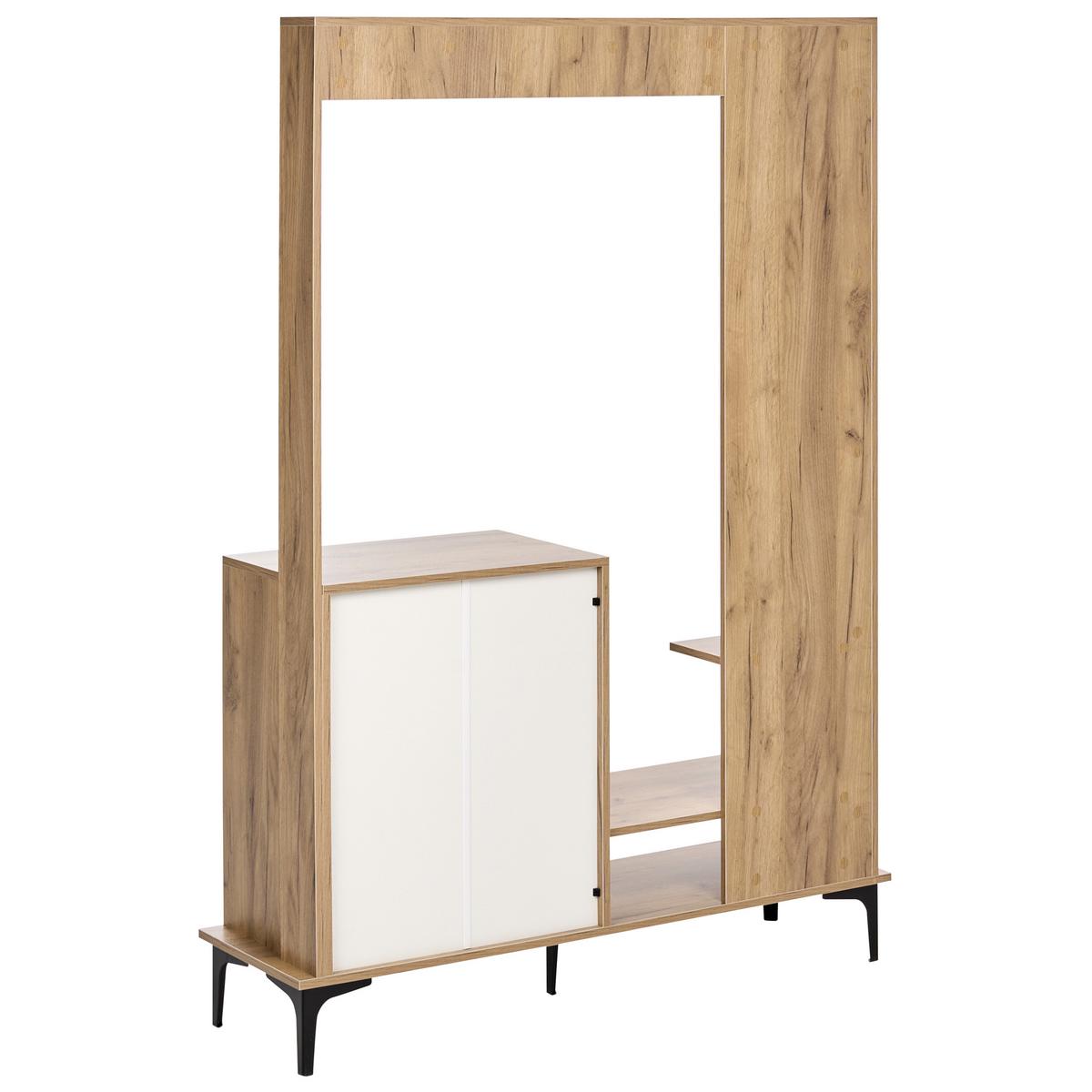 FLUR-SET Hellbraun Broome - Hellbraun/Schwarz, Holzwerkstoff (114/170/35cm) - Beliani