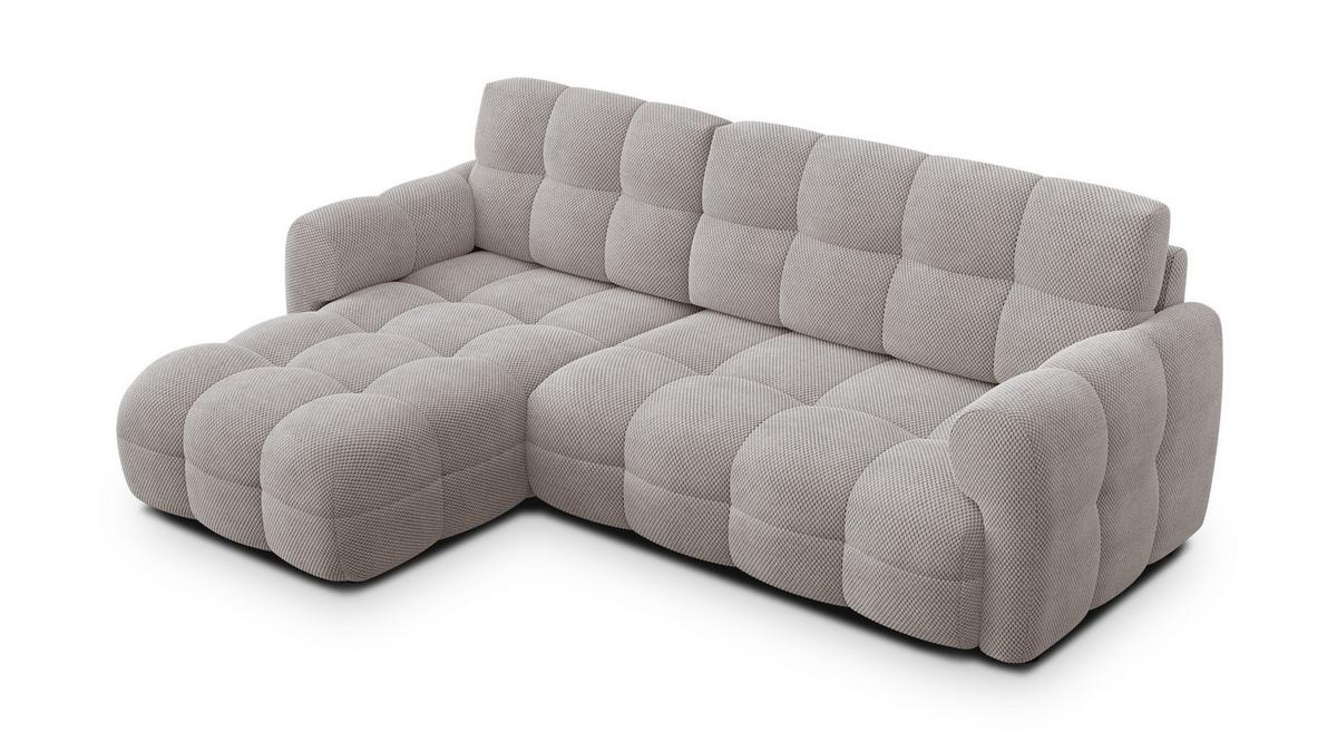 ECKSOFA MELLOW 3-Sitzer, beige - Beige/Schwarz, Holz/Textil (232/156cm) - Wozimo