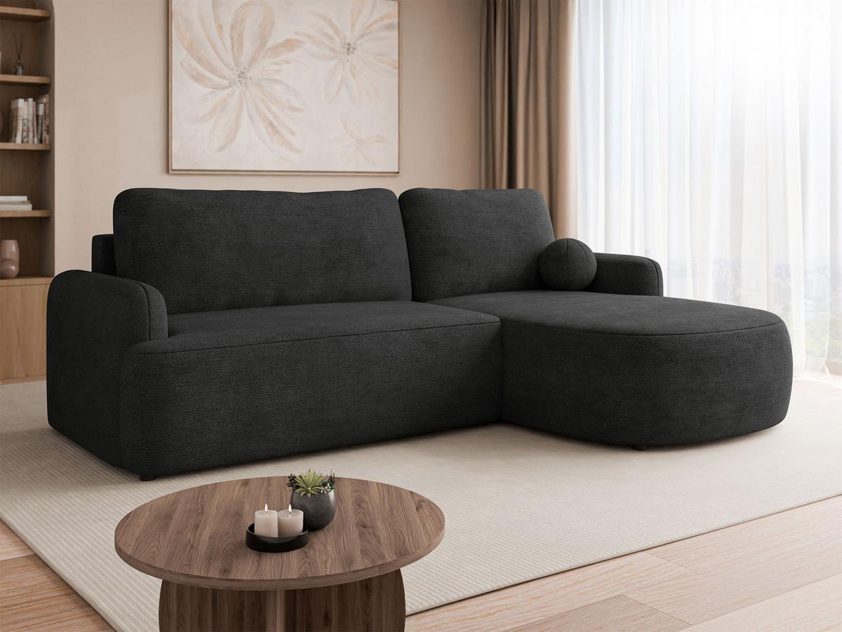 ECKSOFA Loridu, Seite: Rechts - Anthrazit/Schwarz, Holz/Kunststoff (174/250cm) - MIRJAN24