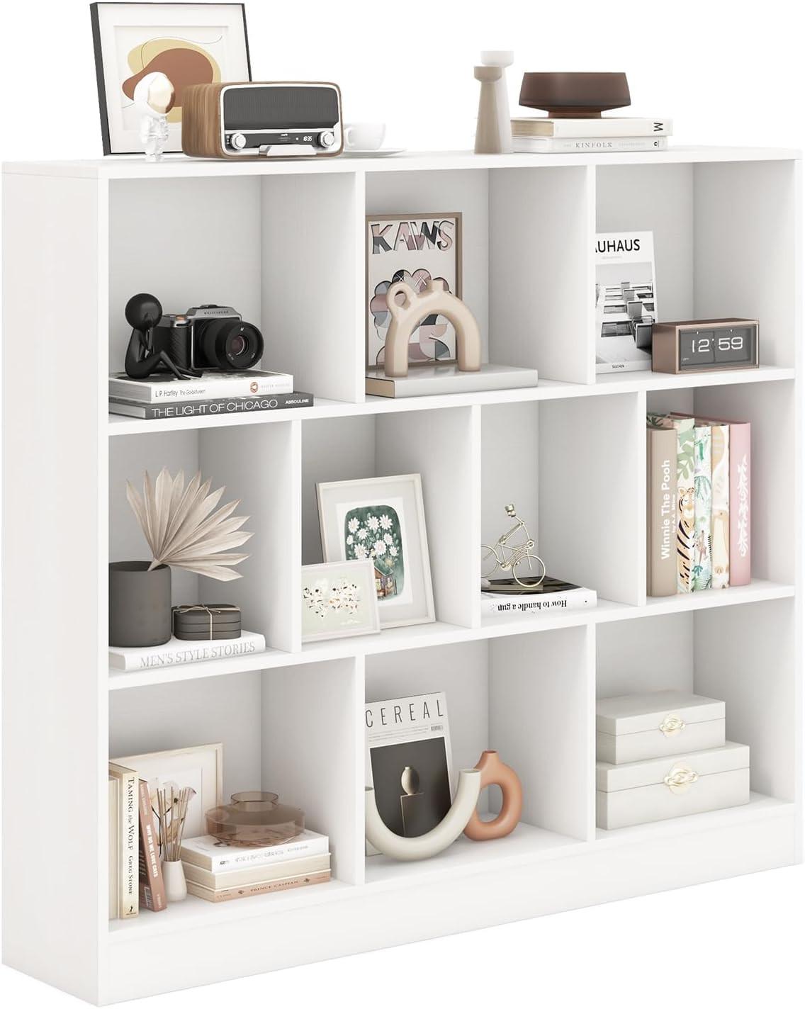 BÜCHERREGAL Weiß - Weiß, Holzwerkstoff (120/104/24cm) - COSTWAY