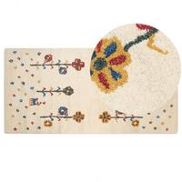 TEPPICH geflochten Husunlu 150/80 cm - Beige, Textil (80/150cm) - Beliani