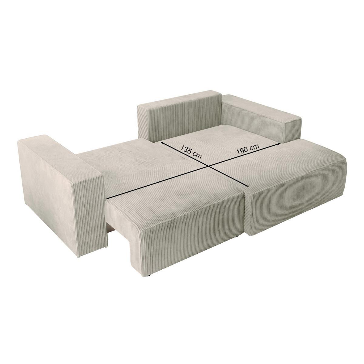 ECKSOFA Farese Mini mit Cordbezug Mauve, links - Flieder/Schwarz, Textil (240/167cm) - Selsey