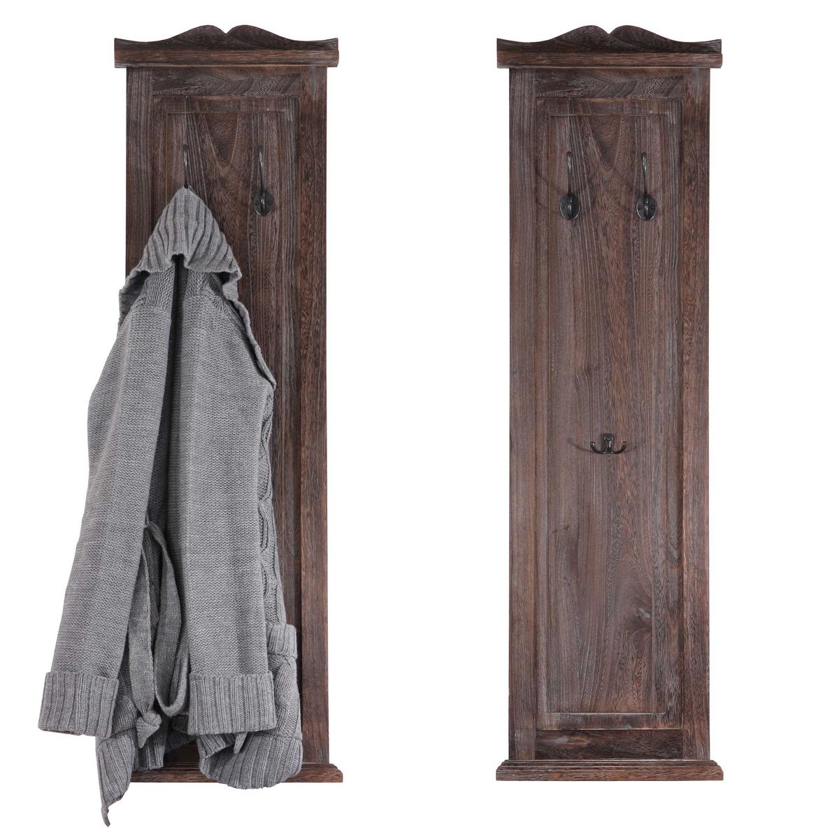WANDGARDEROBE Braun 2er-Set - Braun, Holz (28/109/5cm) - MCW