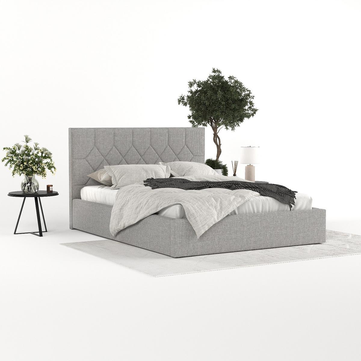 POLSTERBETT Brisa 140/200 cm Hellgrau im Inari Stoff - Hellgrau/Schwarz, Holz/Holzwerkstoff (140/200cm) - AltaBeds